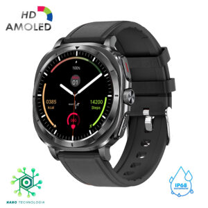 Kardiowatch EKG-S4HD czarny ze skórzanym paskiem