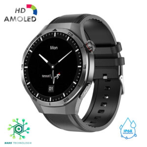 Kardiowatch EKG-S5HD z czarnym paskiem skórzanym