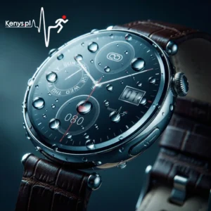 Kardiowatch EKG-S8HD srebrny z brązowym paskiem skórzanym