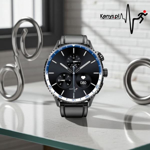Kardiowatch EKG-S6HD czarny ze skórzanym paskiem - obrazek 3