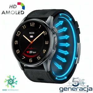 Kardiowatch EKG-X1HD ULTRA z czarnym paskiem skórzanym