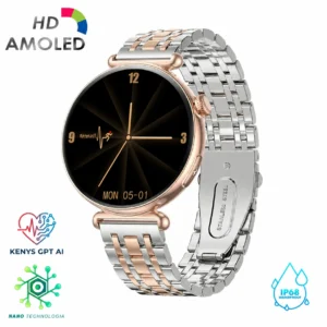 Kardiowatch EKG-S8HD złoty ze złoto-srebrną bransoletką segmentową